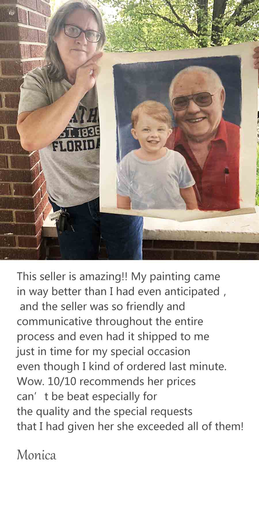 Custom Portrait painting review from Moica