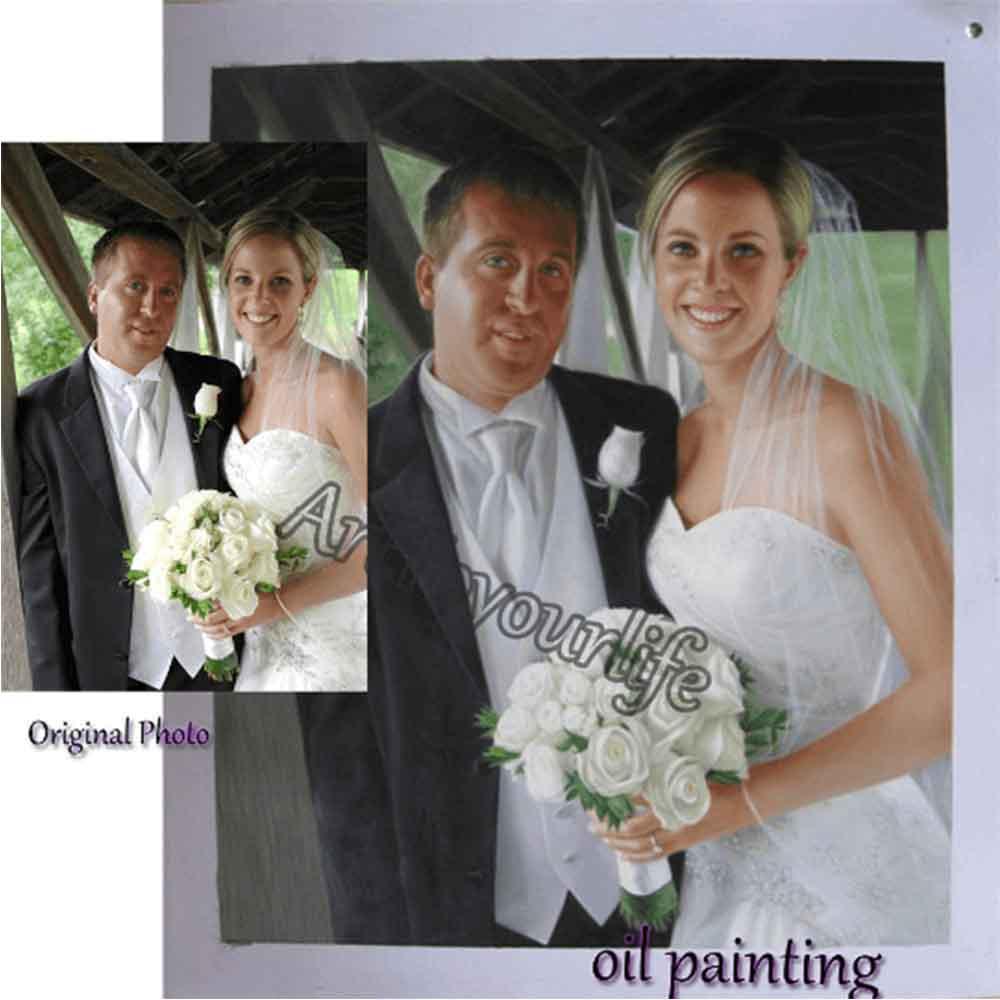 Custom Hand Painted People & Pets portrait Oil Painting Home & Garden > Decor > Artwork > Posters, Prints, & Visual Artwork ArtToyourlife