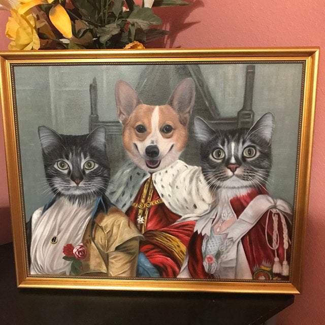 Custom Hand Painted Pet Portrait Oil Painting--Renaissance Portrait Home & Garden > Decor > Artwork > Posters, Prints, & Visual Artwork ArtToyourlife