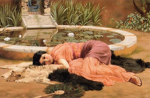 Dolce far Niente (1904) . Artist: John William Godward Home & Garden > Decor > Artwork > Posters, Prints, & Visual Artwork ArtToyourlife