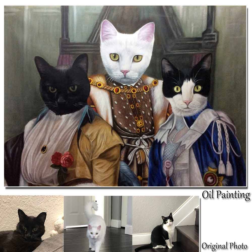 Custom Hand Painted Regal Pet Portrait Oil Painting Home & Garden > Decor > Artwork > Posters, Prints, & Visual Artwork ArtToyourlife