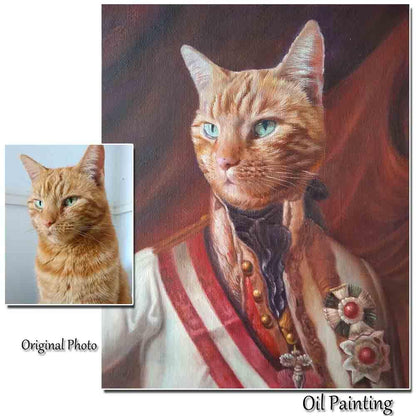 1 Cat-Custom Hand Painted Female Pet Portrait Oil Painting Home & Garden > Decor > Artwork > Posters, Prints, & Visual Artwork ArtToyourlife