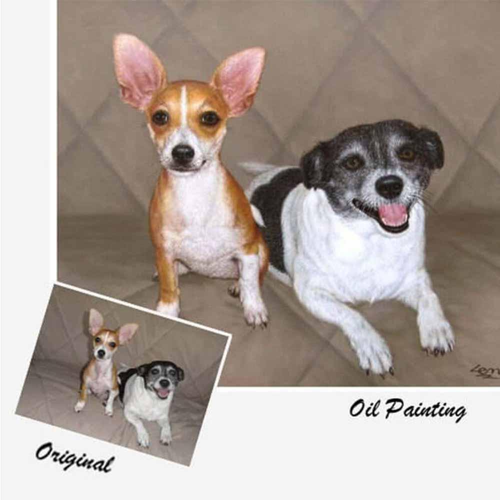Custom Hand Painted Pet Portrait Oil Painting Home & Garden > Decor > Artwork > Posters, Prints, & Visual Artwork ArtToyourlife