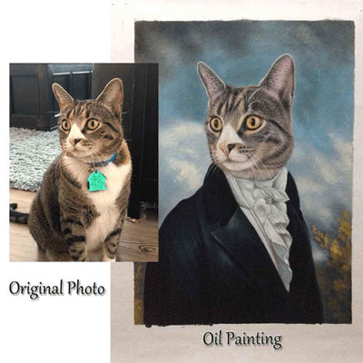 1 Cat-Custom Hand Painted Female Pet Portrait Oil Painting Home & Garden > Decor > Artwork > Posters, Prints, & Visual Artwork ArtToyourlife