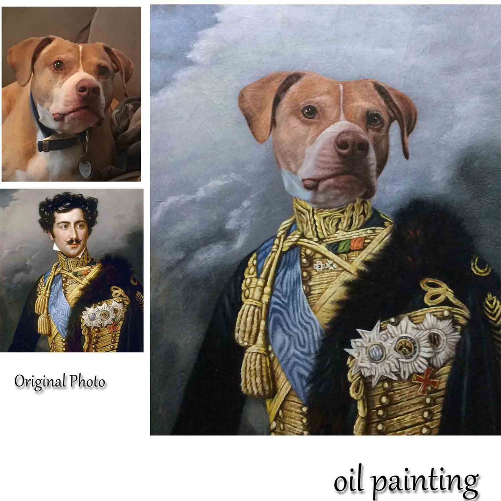 Custom Hand Painted Pet Portrait Oil Painting--The General Home & Garden > Decor > Artwork > Posters, Prints, & Visual Artwork ArtToyourlife