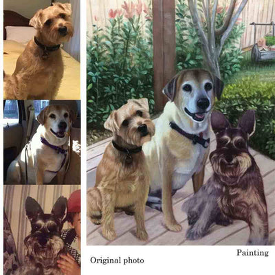 Custom Hand Painted Pet Portrait Oil Painting Home & Garden > Decor > Artwork > Posters, Prints, & Visual Artwork ArtToyourlife