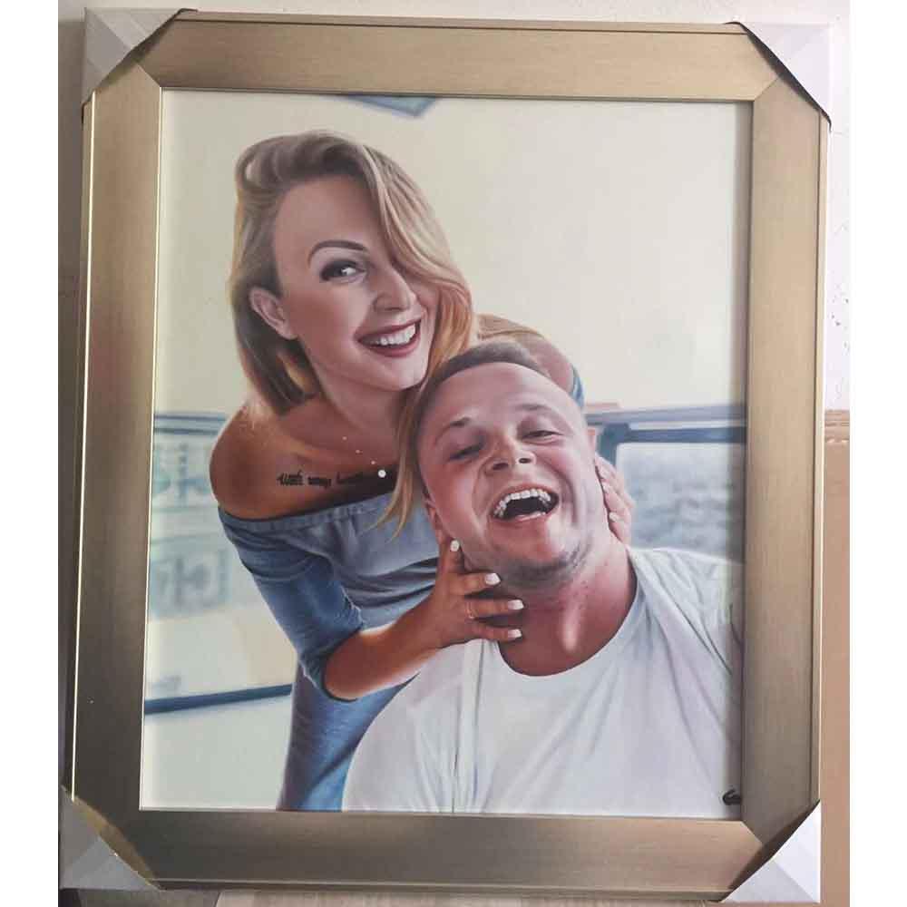 Custom Hand Painted People & Pets portrait Oil Painting Home & Garden > Decor > Artwork > Posters, Prints, & Visual Artwork ArtToyourlife