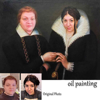 2 Person-Hand Painted Oil Portrait Home & Garden > Decor > Artwork > Posters, Prints, & Visual Artwork ArtToyourlife