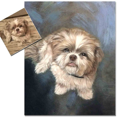 Custom Hand Painted Pet Portrait Oil Painting Home & Garden > Decor > Artwork > Posters, Prints, & Visual Artwork ArtToyourlife