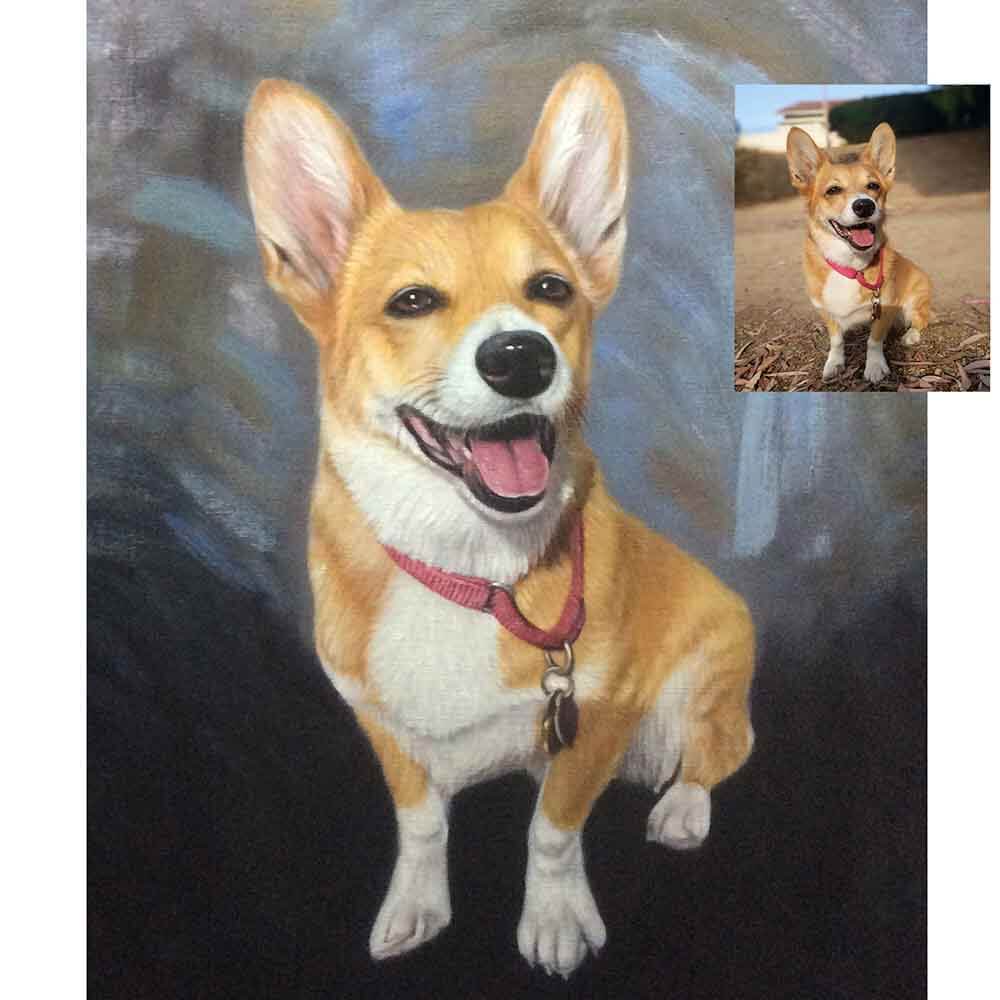 Custom Hand Painted Pet Portrait Oil Painting Home & Garden > Decor > Artwork > Posters, Prints, & Visual Artwork ArtToyourlife