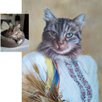 Custom Hand Painted Female Pet Portrait Oil Painting Home & Garden > Decor > Artwork > Posters, Prints, & Visual Artwork ArtToyourlife