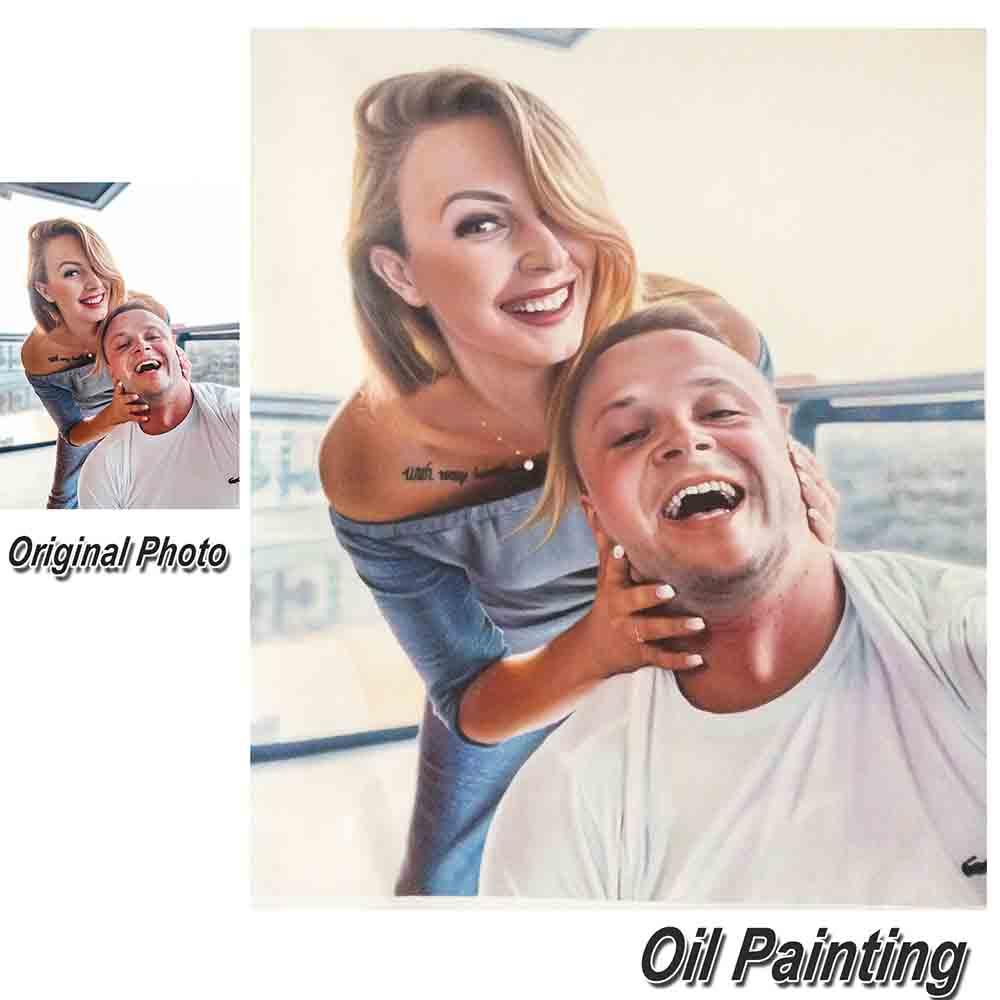 Custom Hand Painted People & Pets portrait Oil Painting Home & Garden > Decor > Artwork > Posters, Prints, & Visual Artwork ArtToyourlife