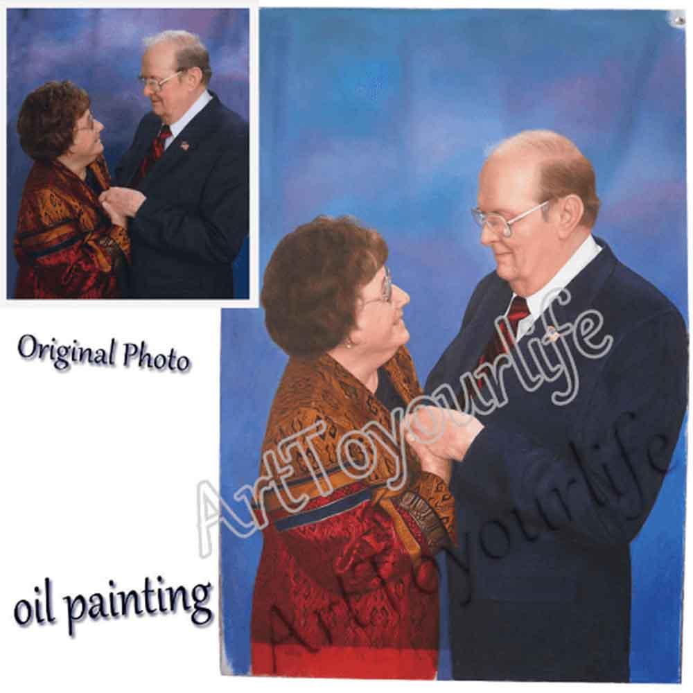 Custom Hand Painted People & Pets portrait Oil Painting Home & Garden > Decor > Artwork > Posters, Prints, & Visual Artwork ArtToyourlife