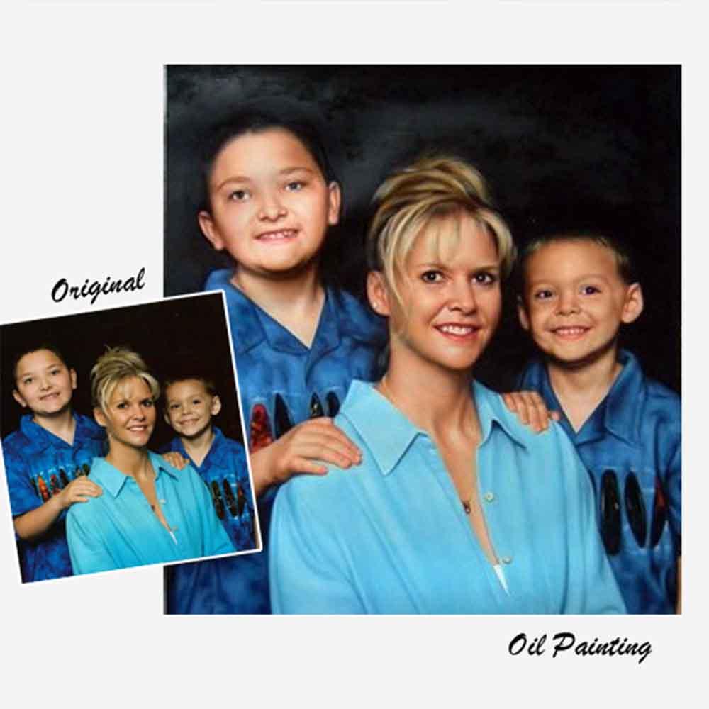 Custom Hand Painted People & Pets portrait Oil Painting Home & Garden > Decor > Artwork > Posters, Prints, & Visual Artwork ArtToyourlife