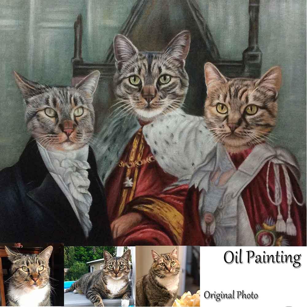 Custom Hand Painted Regal Pet Portrait Oil Painting Home & Garden > Decor > Artwork > Posters, Prints, & Visual Artwork ArtToyourlife