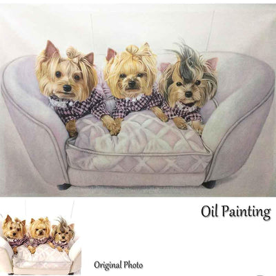 1 Pet-Custom Hand Painted Pet Portrait Oil Painting Home & Garden > Decor > Artwork > Posters, Prints, & Visual Artwork ArtToyourlife