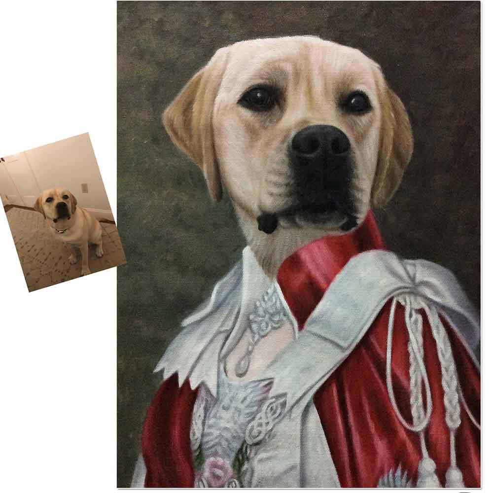 Custom Hand Painted Queen Pet Portrait Oil Painting Home & Garden > Decor > Artwork > Posters, Prints, & Visual Artwork ArtToyourlife