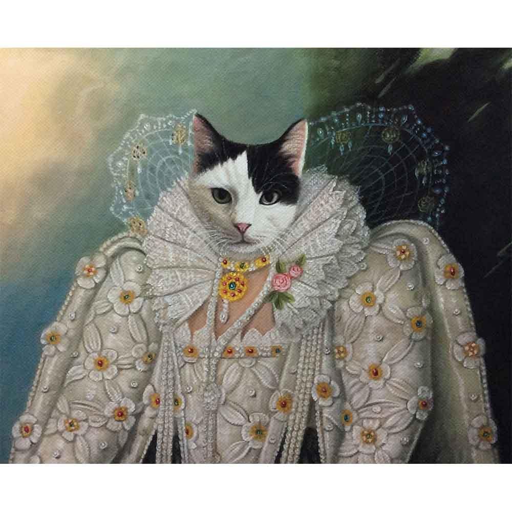 Custom Hand Painted Female Pet Portrait Oil Painting Home & Garden > Decor > Artwork > Posters, Prints, & Visual Artwork ArtToyourlife