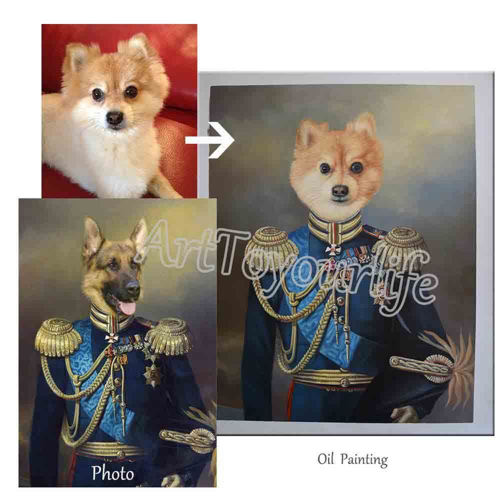 Custom Hand Painted Pet Portrait Oil Painting--The General Home & Garden > Decor > Artwork > Posters, Prints, & Visual Artwork ArtToyourlife