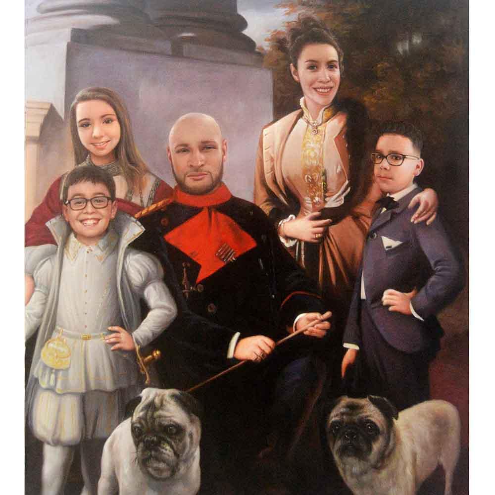 Hand Painted Family Portrait Painting 3-8 Persons Home & Garden > Decor > Artwork > Posters, Prints, & Visual Artwork ArtToyourlife