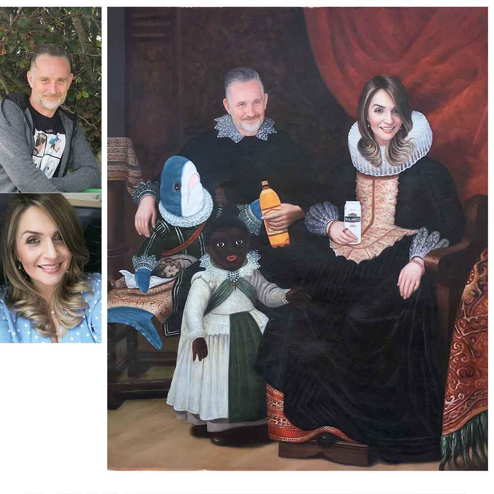 Hand Painted Family Portrait Painting 3-8 Persons Home & Garden > Decor > Artwork > Posters, Prints, & Visual Artwork ArtToyourlife