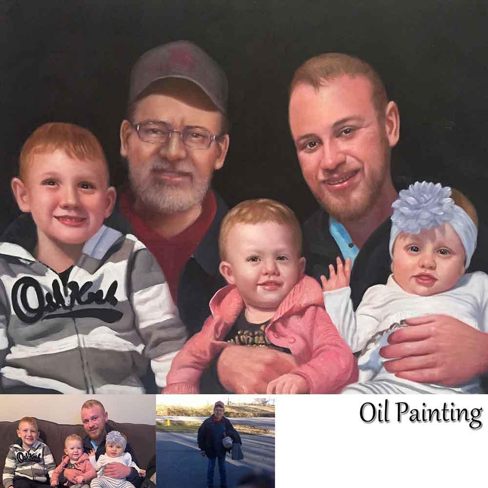 Custom 5 People Portrait Painting Home & Garden > Decor > Artwork > Posters, Prints, & Visual Artwork ArtToyourlife