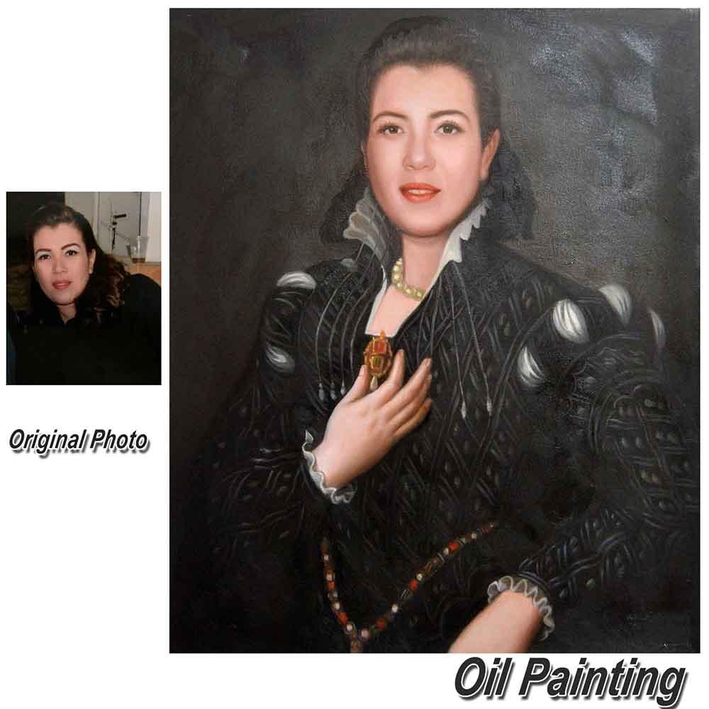 Custom Hand Painted Renaissance People Portrait Oil Painting-Funny Portraits Home & Garden > Decor > Artwork > Posters, Prints, & Visual Artwork ArtToyourlife