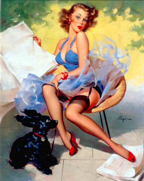 Hold Everything. Artist: Gil Elvgren Home & Garden > Decor > Artwork > Posters, Prints, & Visual Artwork ArtToyourlife