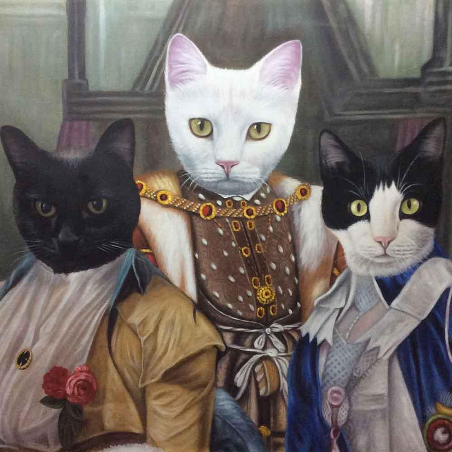 Custom Hand Painted Regal Pet Portrait Oil Painting Home & Garden > Decor > Artwork > Posters, Prints, & Visual Artwork ArtToyourlife