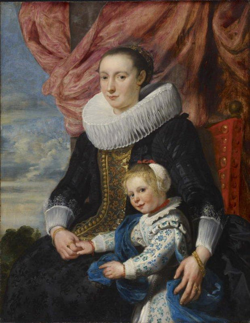 Portrait of a lady with her daughter，Artist：Cornelis de Vos Home & Garden > Decor > Artwork > Posters, Prints, & Visual Artwork ArtToyourlife