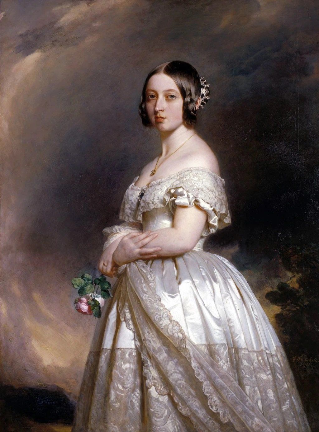 Queen Victoria as a young woman. Artist: Franz Xaver Winterhalter Home & Garden > Decor > Artwork > Posters, Prints, & Visual Artwork ArtToyourlife