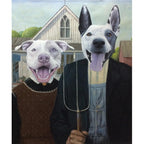 Custom Hand Painted Pet Portrait Oil Painting 2 Pets--Funny portraits Home & Garden > Decor > Artwork > Posters, Prints, & Visual Artwork ArtToyourlife 