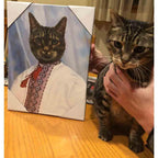 Custom Hand Painted Pet Portrait Oil Painting 2 Pets--Funny portraits Home & Garden > Decor > Artwork > Posters, Prints, & Visual Artwork ArtToyourlife 