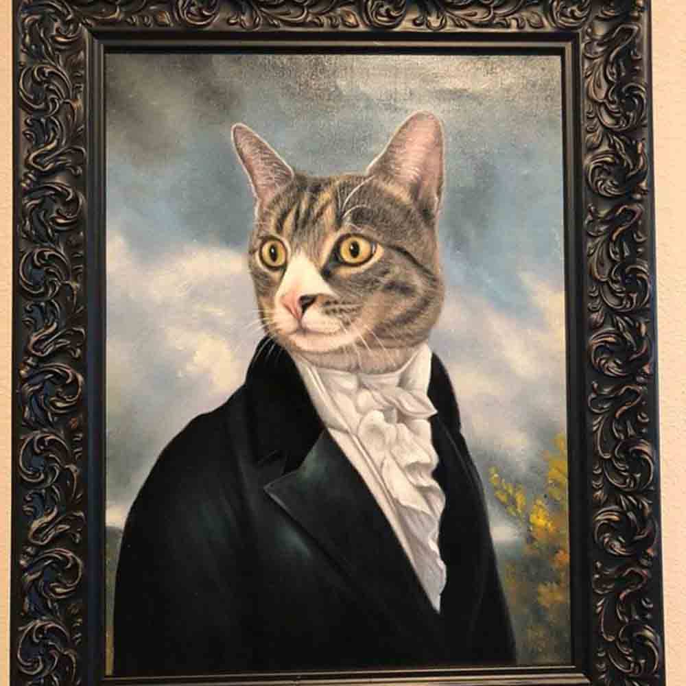 Custom Hand Painted Pet Portrait Oil Painting 2 Pets--Funny portraits Home & Garden > Decor > Artwork > Posters, Prints, & Visual Artwork ArtToyourlife 