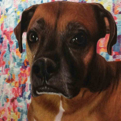 1 Dog-Custom Hand Painted Pet Portrait Oil Painting Arts & Entertainment > Hobbies & Creative Arts > Arts & Crafts > Art & Crafting Materials > Textiles > Crafting Canvas > Painting Canvas ArtToyourlife