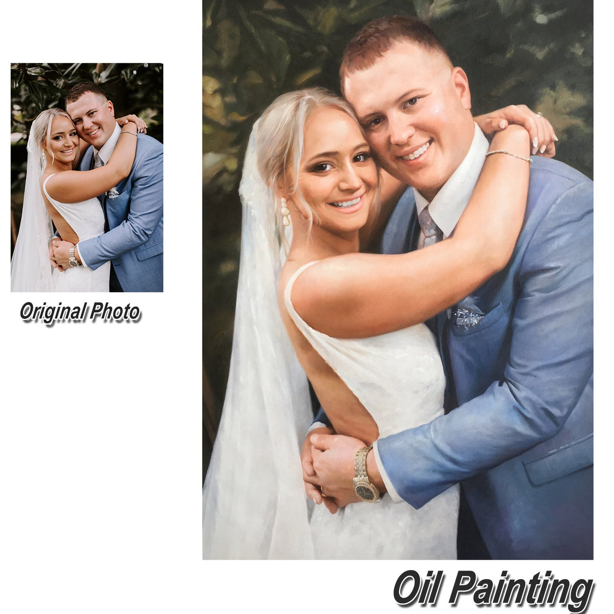 Custom hand painted Portrait Painting from photo （1-7 Persons） Arts & Entertainment > Hobbies & Creative Arts > Arts & Crafts > Art & Crafting Materials > Textiles > Crafting Canvas > Painting Canvas ArtToyourlife